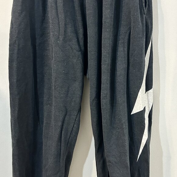 Aviator Nation bolt sweatpants. Charcoal grey with White Lightning bolt XL - Picture 1 of 5